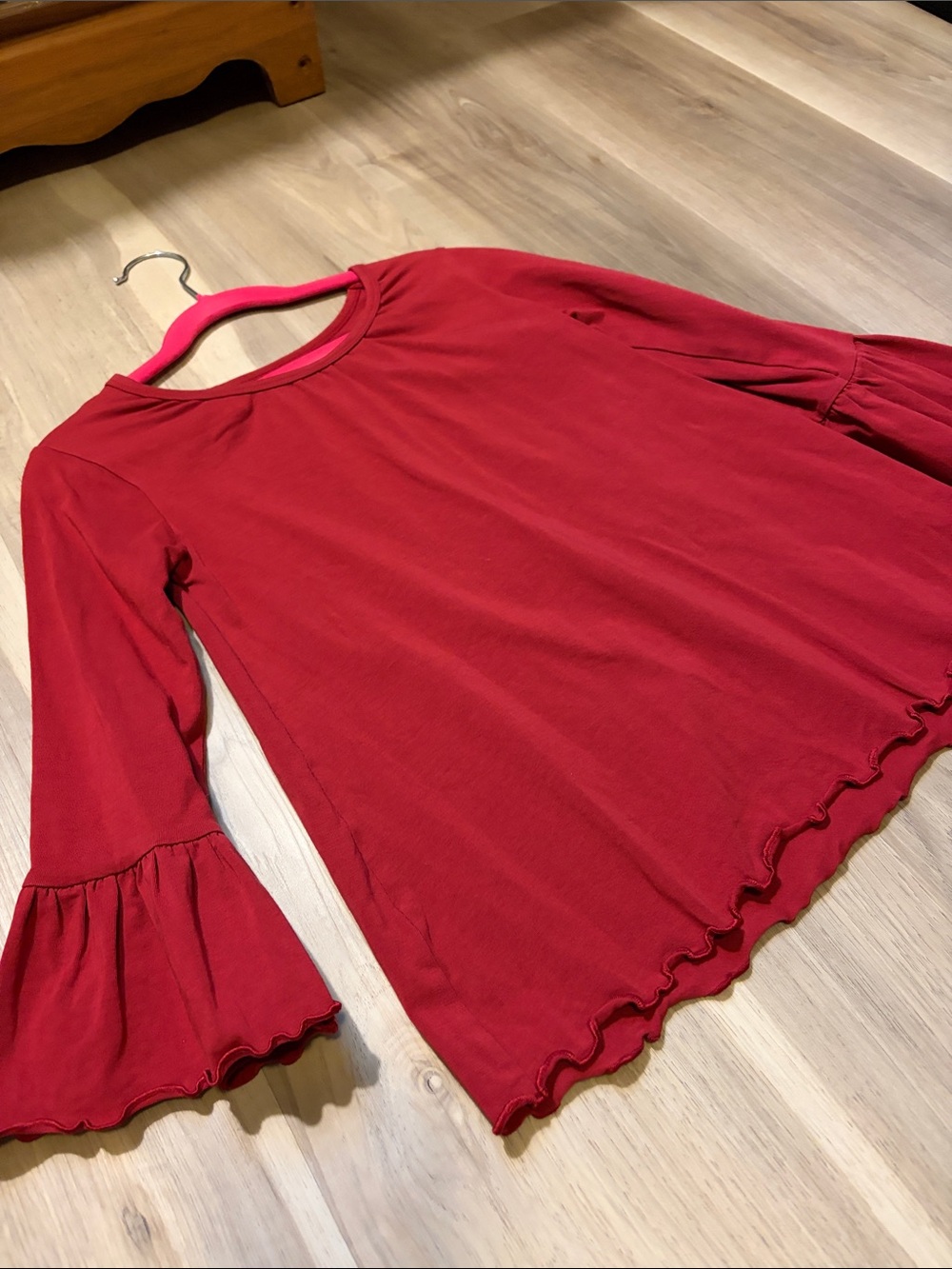 Ruffle Butts Girls Red Bell Sleeve Top size 8